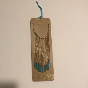 Shiraleah Chicago jewelry - Anthropologie - Eulalia chain necklace turquoise NEW